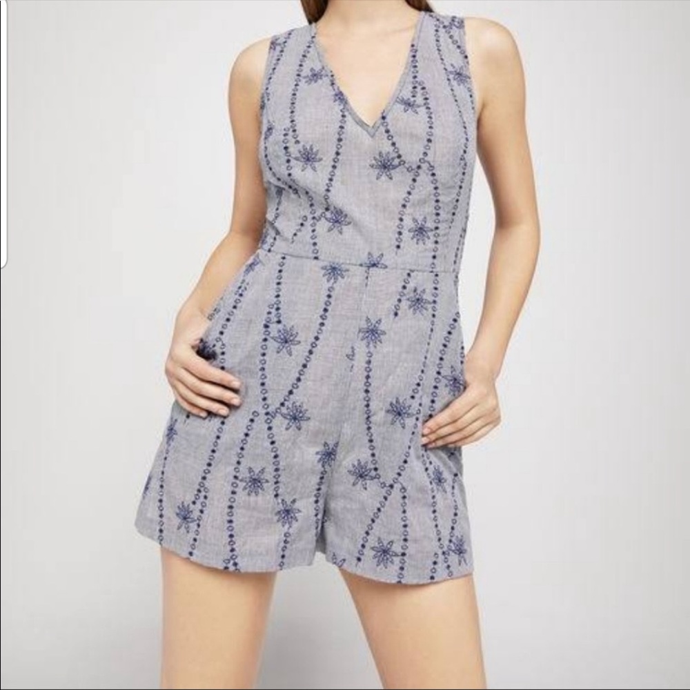 Bcbgeneration Embroidered Tie Back Romper